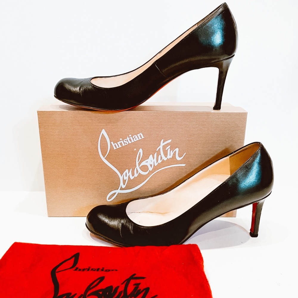 Christian Louboutin simple black pumps